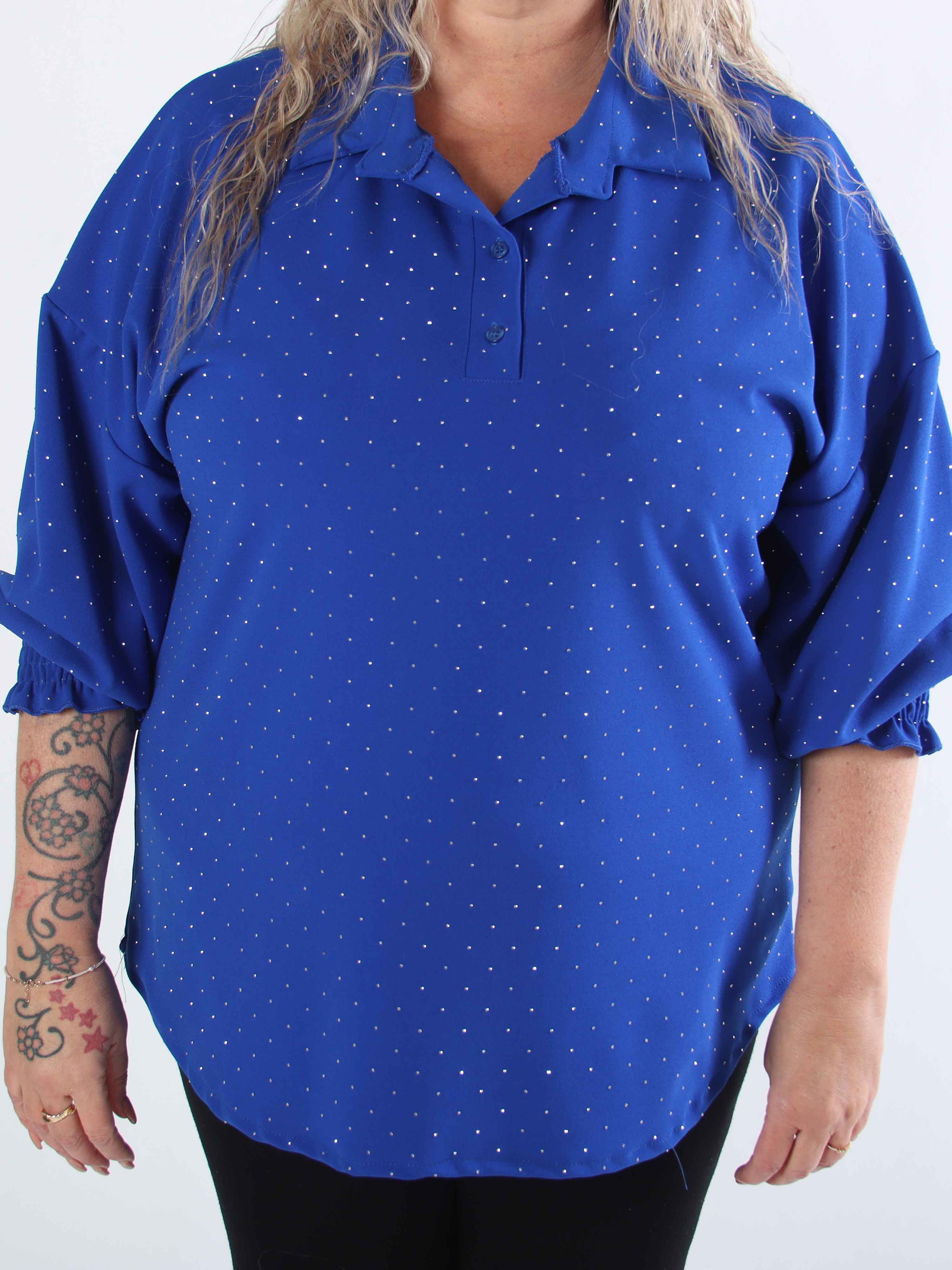 Aria - Plus size-tunika med resårkant och smockade ärmar